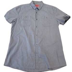Hugo Boss Slim Fit Short Sleeves Button-down Plaid causal dressy shirt